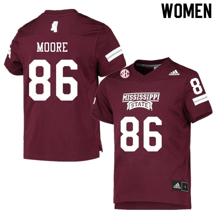Women #86 Jacobi Moore Mississippi State Bulldogs College Football Jerseys Sale-Maroon - Click Image to Close